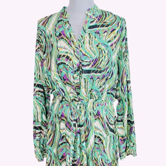 SUHE Styled Italy Abstract Swirl Maxi Dress - Green Purple
Gold - Size L / XL - Picture 4 of 8
